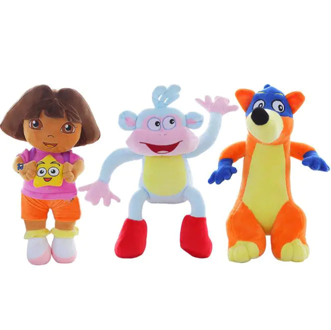 Dora Plush Toy Doll for Kids - Monkey and Fox Toys